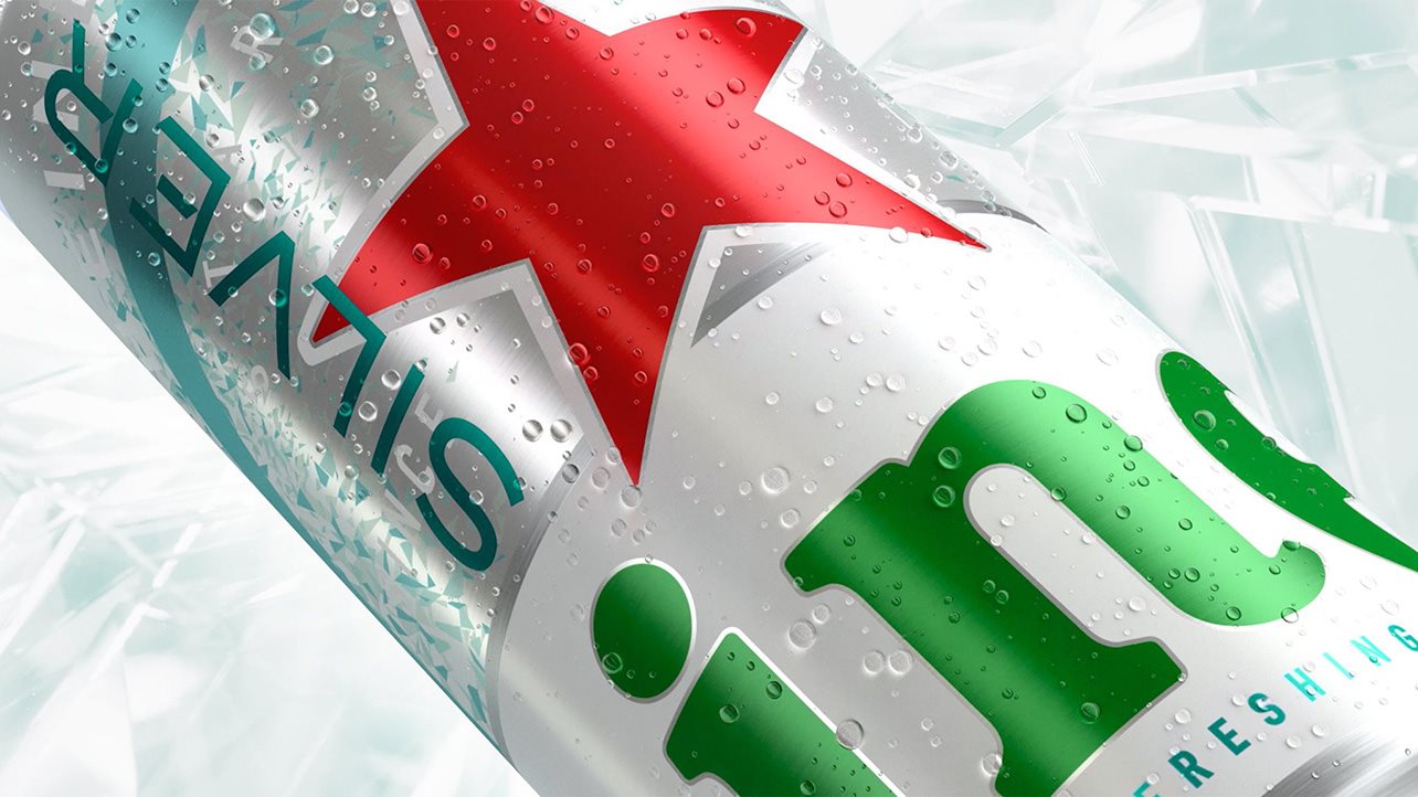 Heineken Can Silver Angle Hero